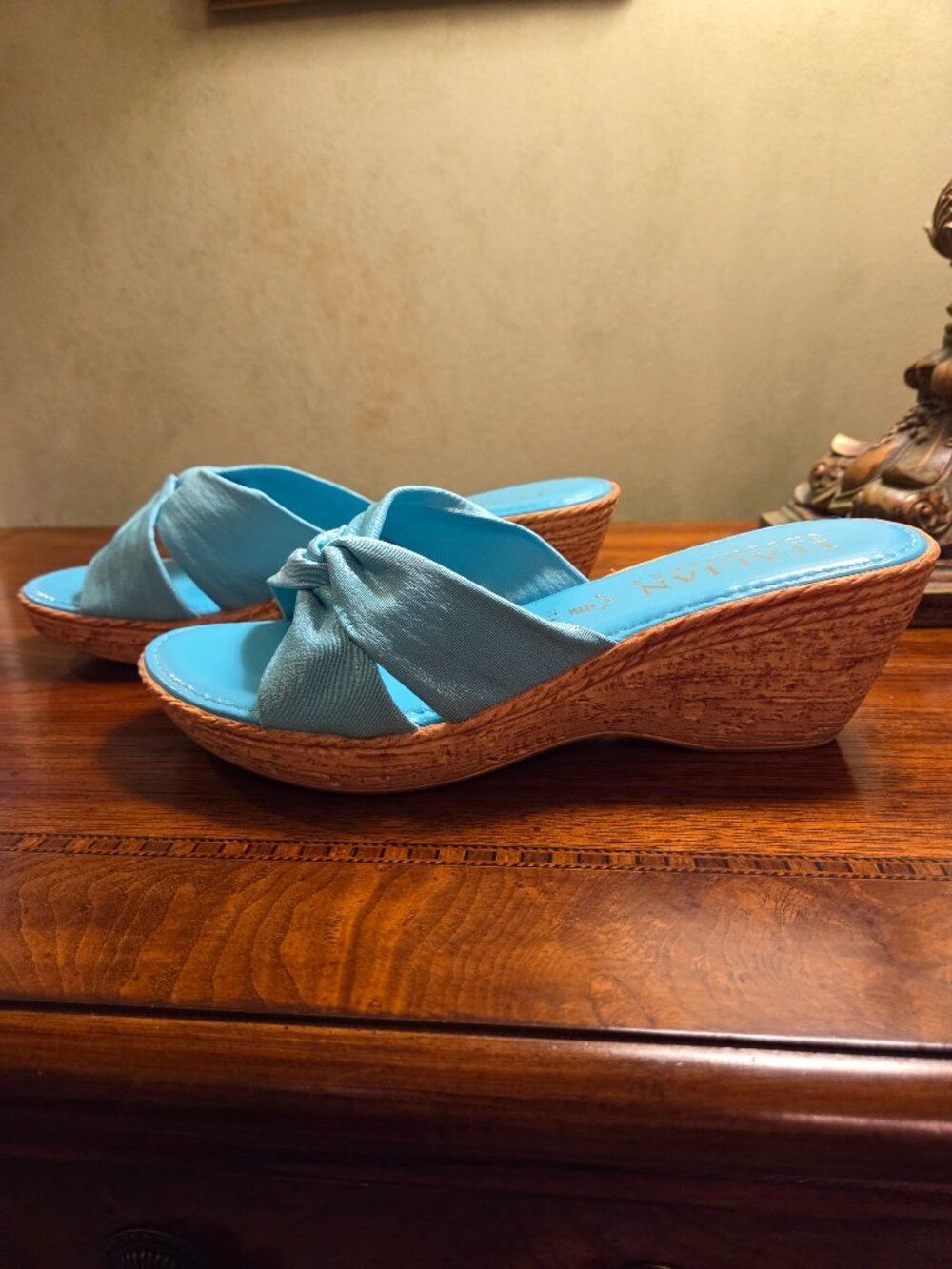 Italian Shoemakers Aqua Slip On Wedge